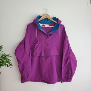 Vintage Columbia sportswear company purple and teal windbreaker jacket size XL